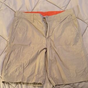 Columbia Men's Beige Shorts with Orange Accent
